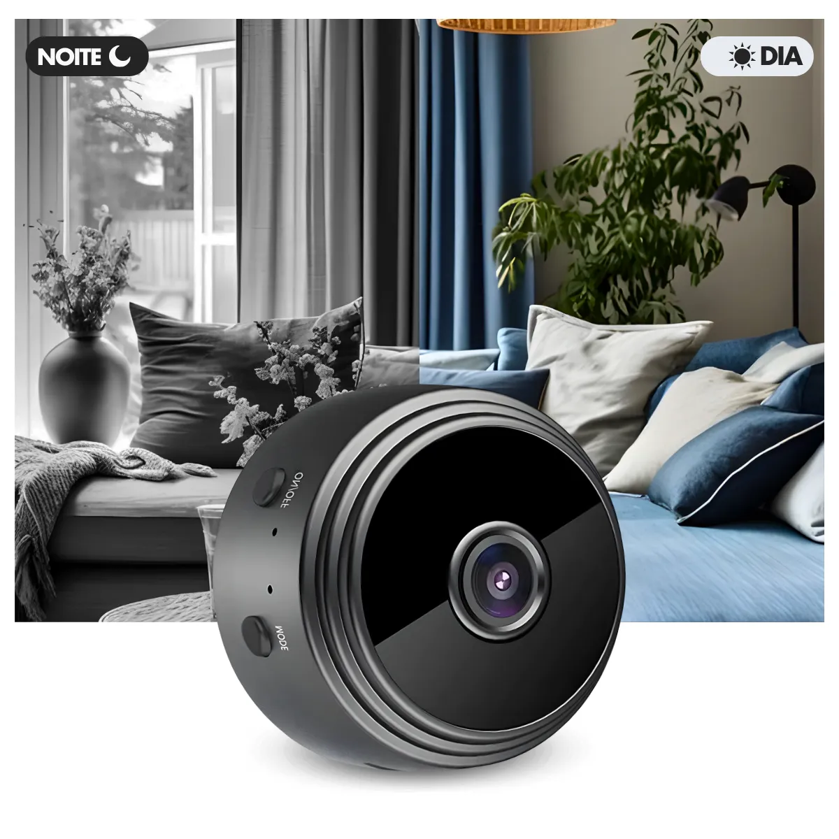 Kit 3 Mini Câmera Espiã A9 Wifi com Sensor e Visão Noturna