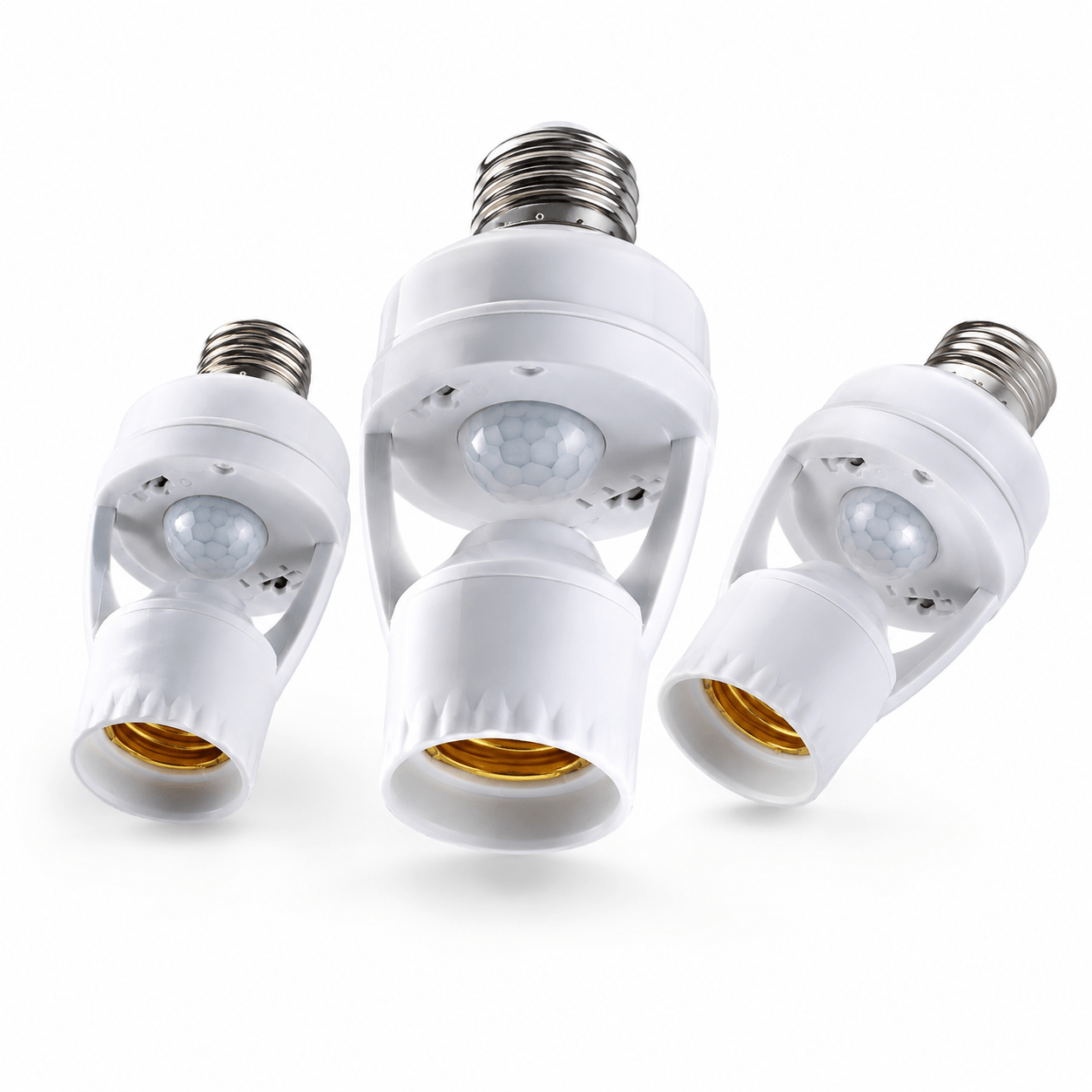 Kit 3 Adaptador E14 para E27 com Sensor de Movimento e Luz