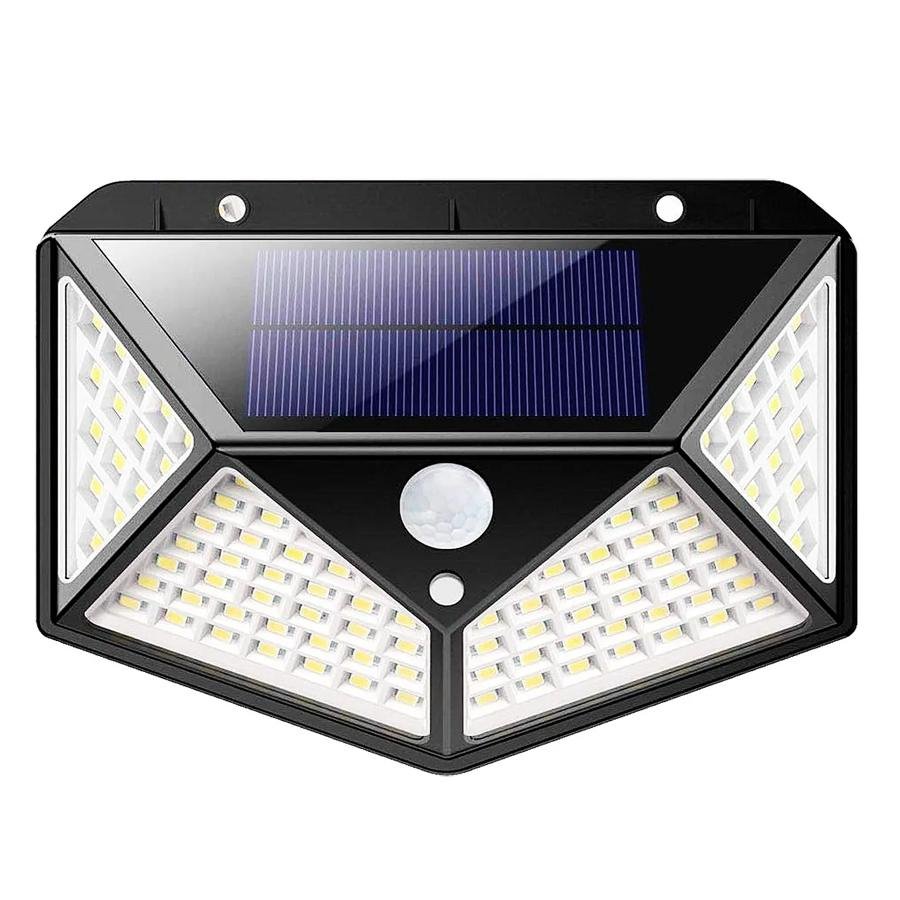 Kit 5 Luminária Solar de Parede 100 LEDs com Sensor de Presença