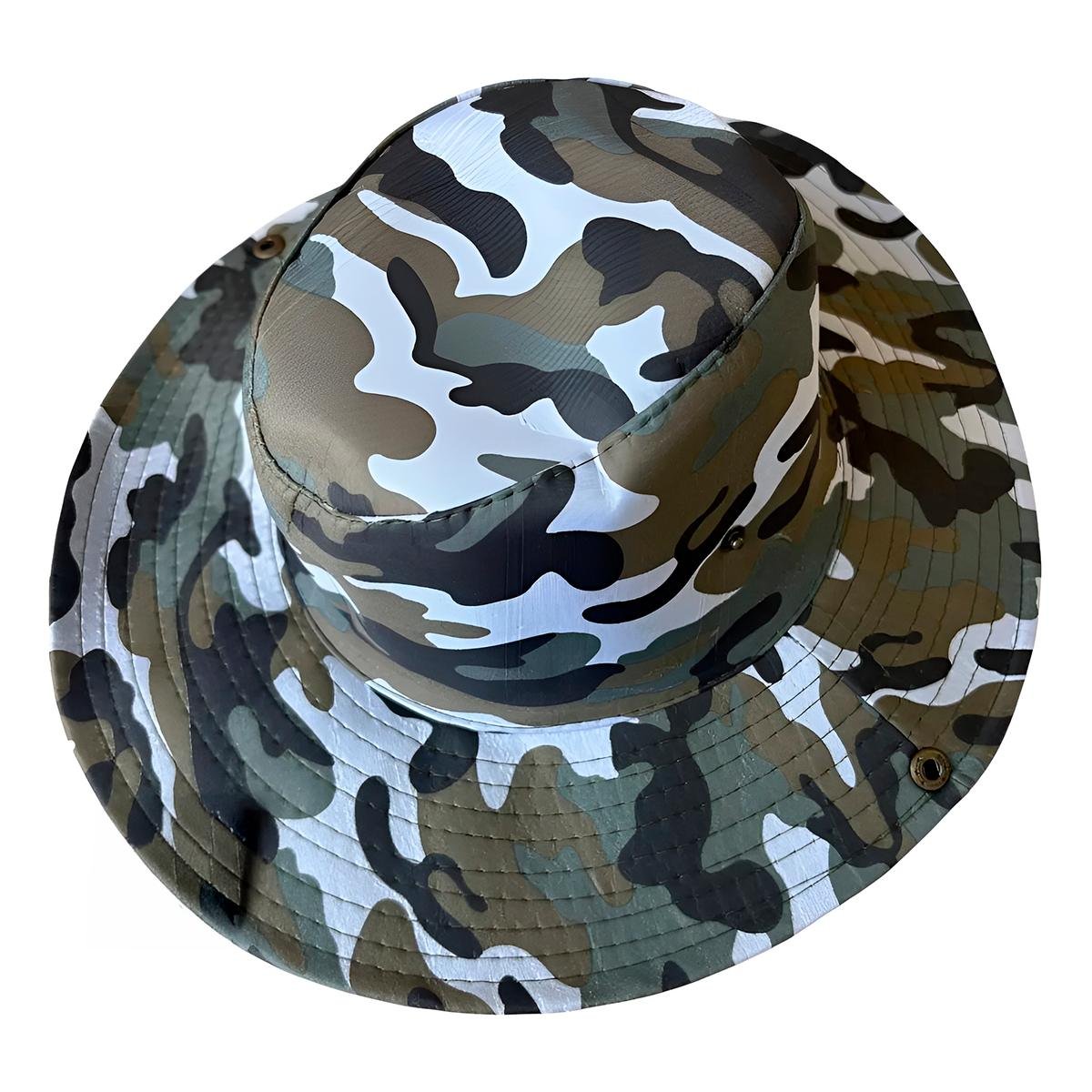 Chapéu Verde Militar Camuflado Pescador Trilha Proteção