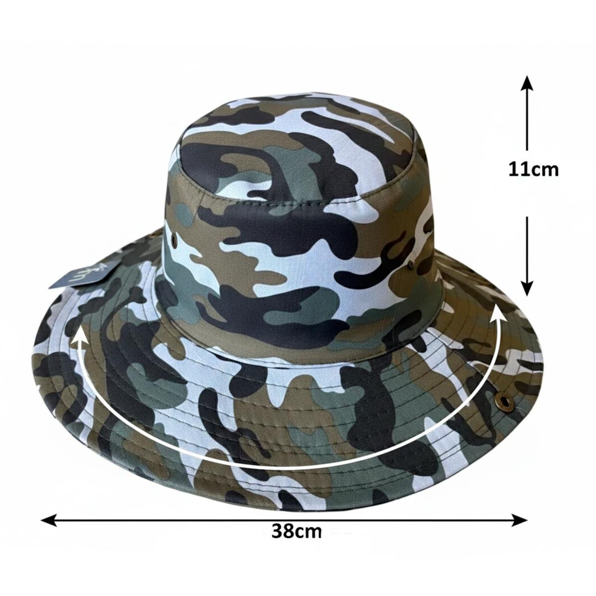 Chapéu Verde Militar Camuflado Pescador Trilha Proteção