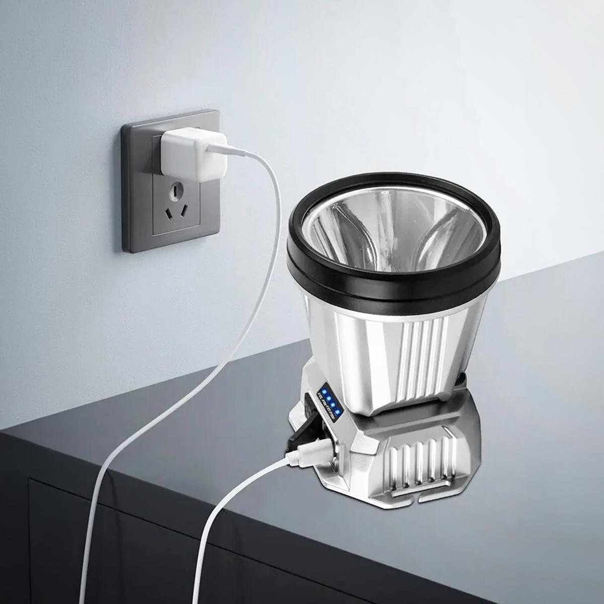 Lanterna De Cabeça LED Longo Alcance USB Recarregável