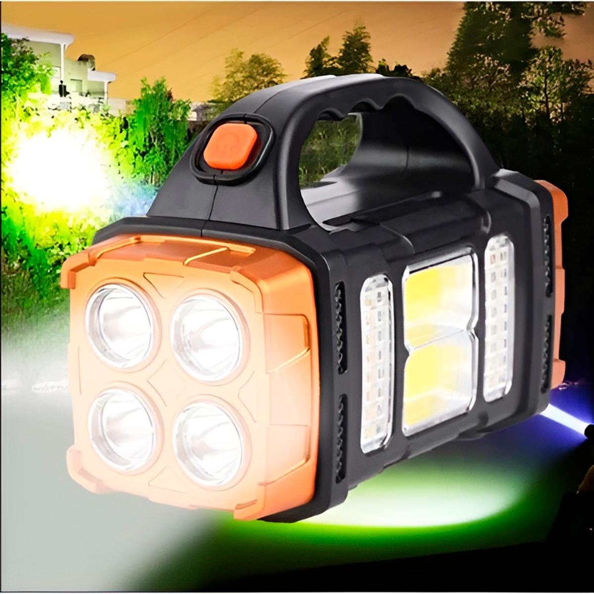 Lanterna Led Recarregável Holofote USB Energia Solar