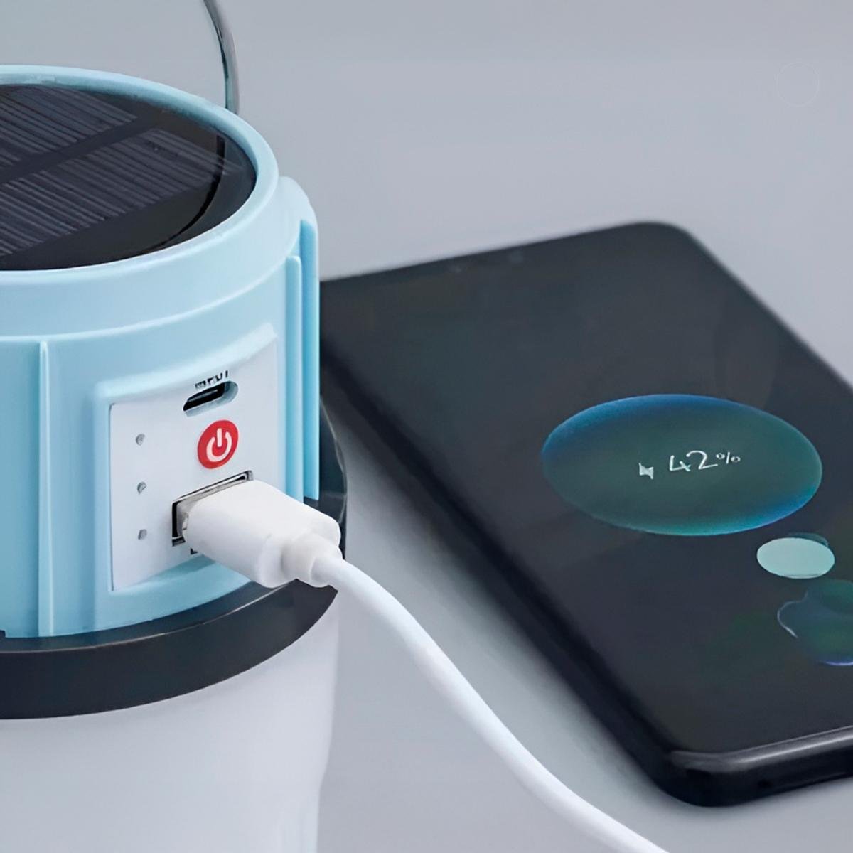Luminária Recarregável Estilo Lampião USB Solar Iluminação