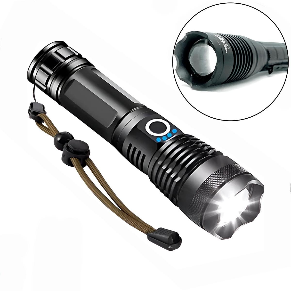 Lanterna Tática Militar LED T9 Potente Recarregável