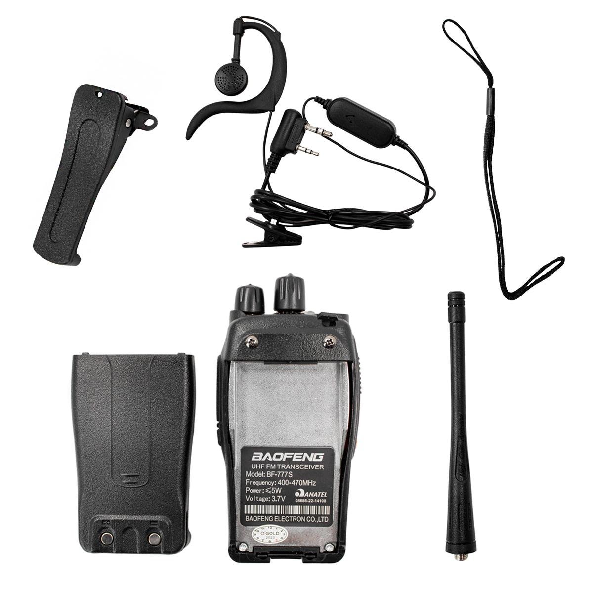 Radio Comunicador Walk Talk Profissional 16 Frequencias Kit com 2 AGold