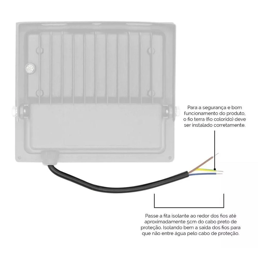 Refletor Led 200w Branco Frio Holofote Bivolt